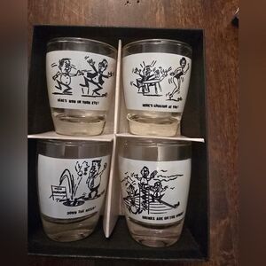 Anchor Hocking Midcentury Shot Glasses 4 Pk Original Box